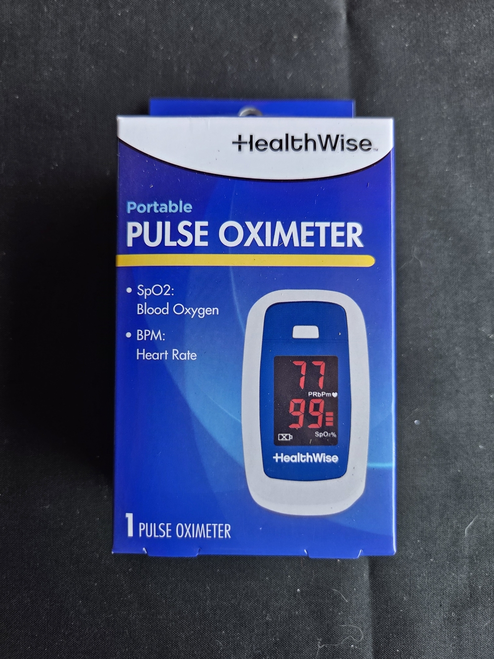 HealthWise Portable Pulse Oximeter-Blue/White New